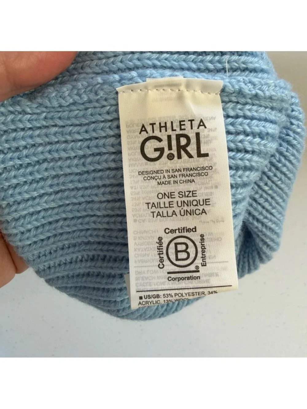 Athleta Girl Blue Chill Out Beanie Touque Knit Winter Hat New